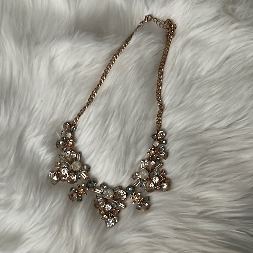 Stunning crystal and gemstone necklace with adjustable chain